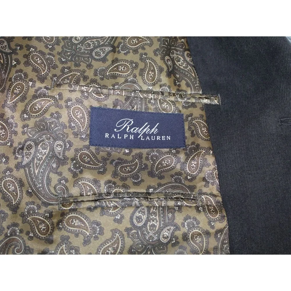 Ralph Lauren Blue Label Dark Brown‎ Blazer Sport Coat Mens Size 46 Long